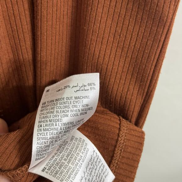 CULPOS X INC Ribbed Button-Front Cardigan Dress Brown Size Small - Picture 8 of 12